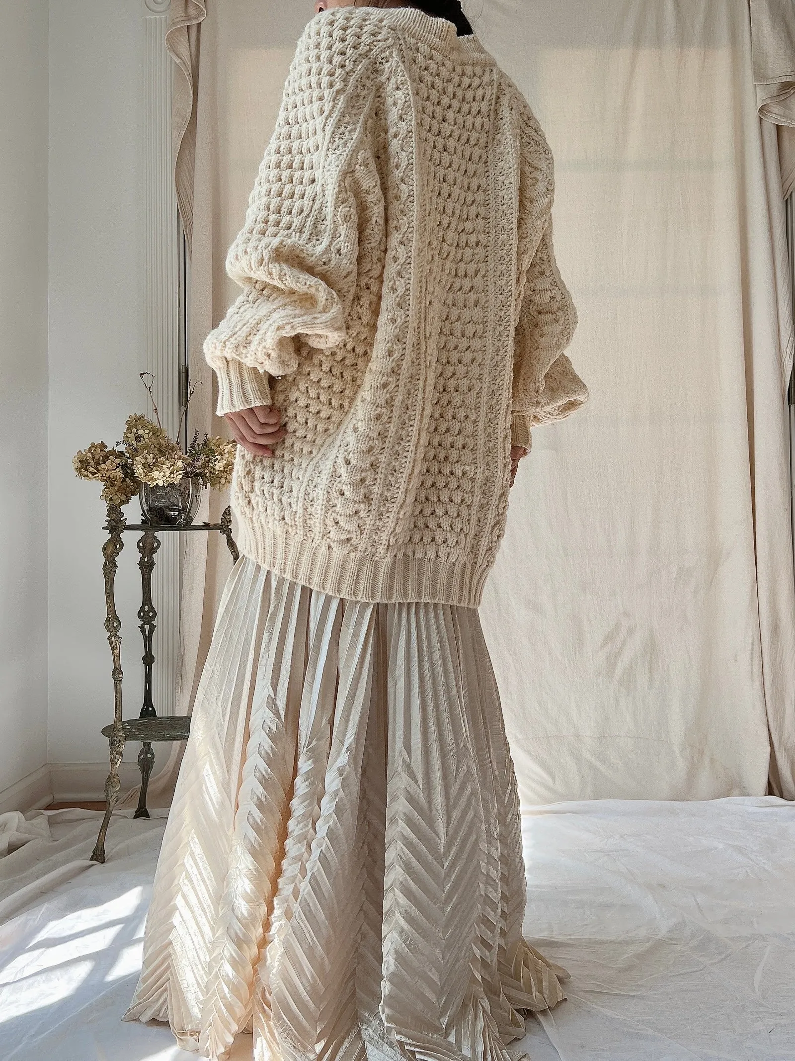 1970s Wool Irish Knit Cardigan - XL