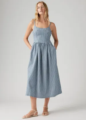 Alessie Bustier Dress - Mischa Stripe Denim