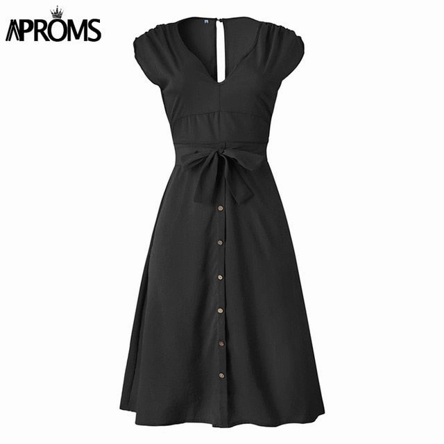 Aproms Vintage Stripe Print Midi Dress Women Elegant Deep V Sash Tie Up Bodycon Dresses Female Summer Streetwear Sundresses 2019