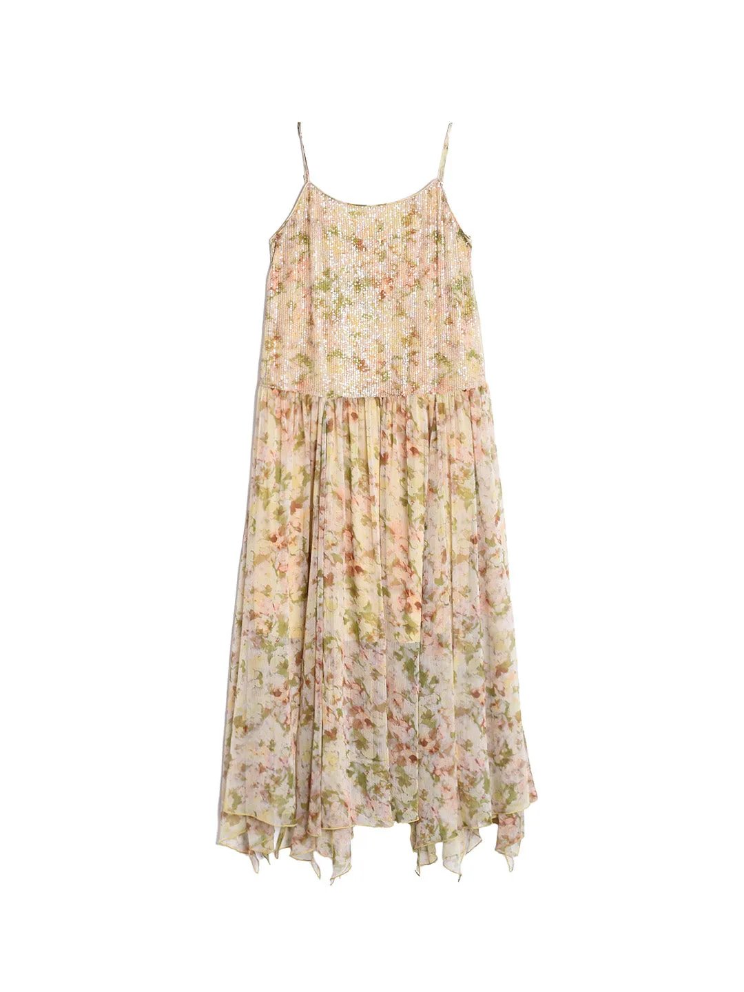 Ariadne Antique Floral Suspender Dress