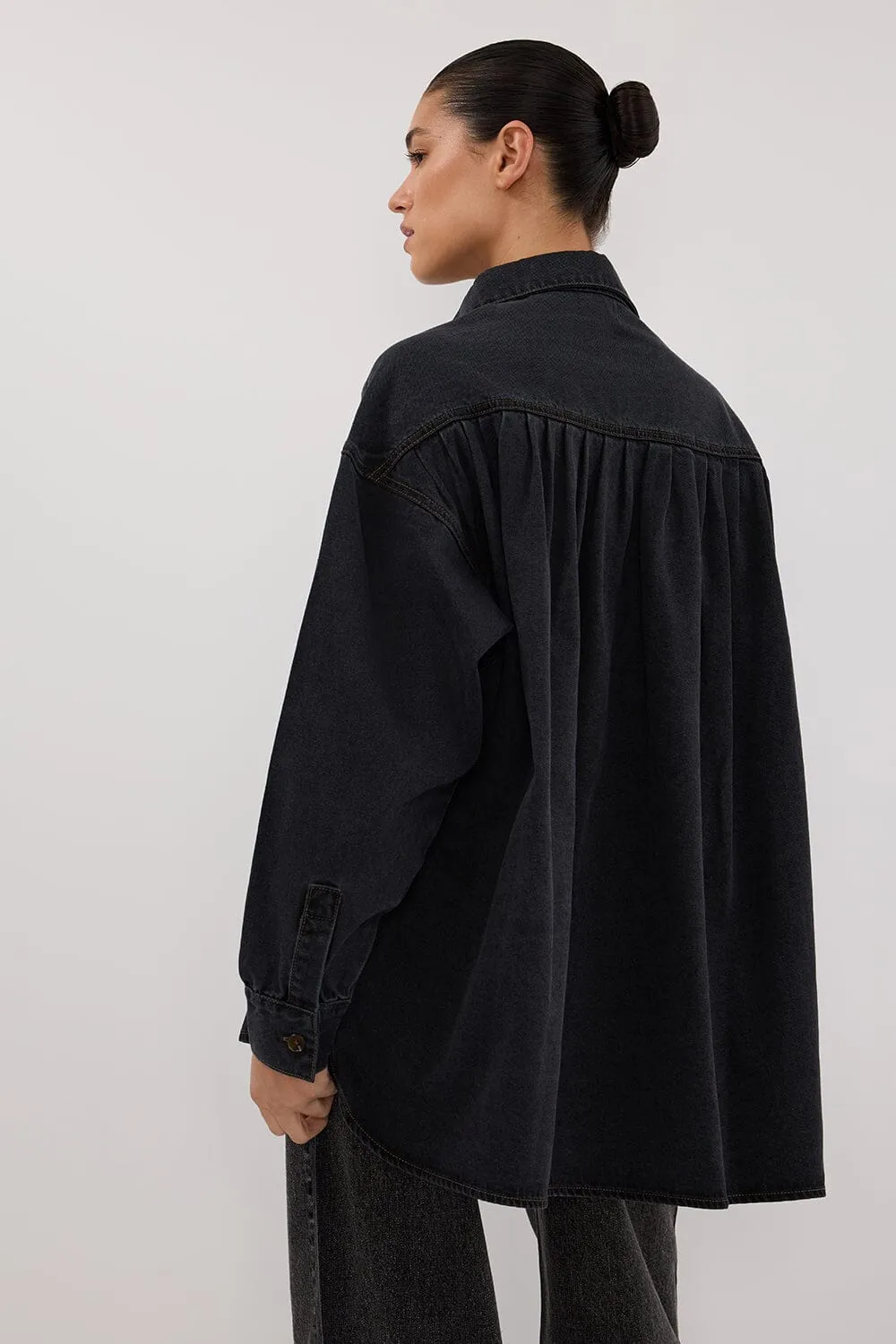 ASHTON WASHED BLACK DENIM SHIRT