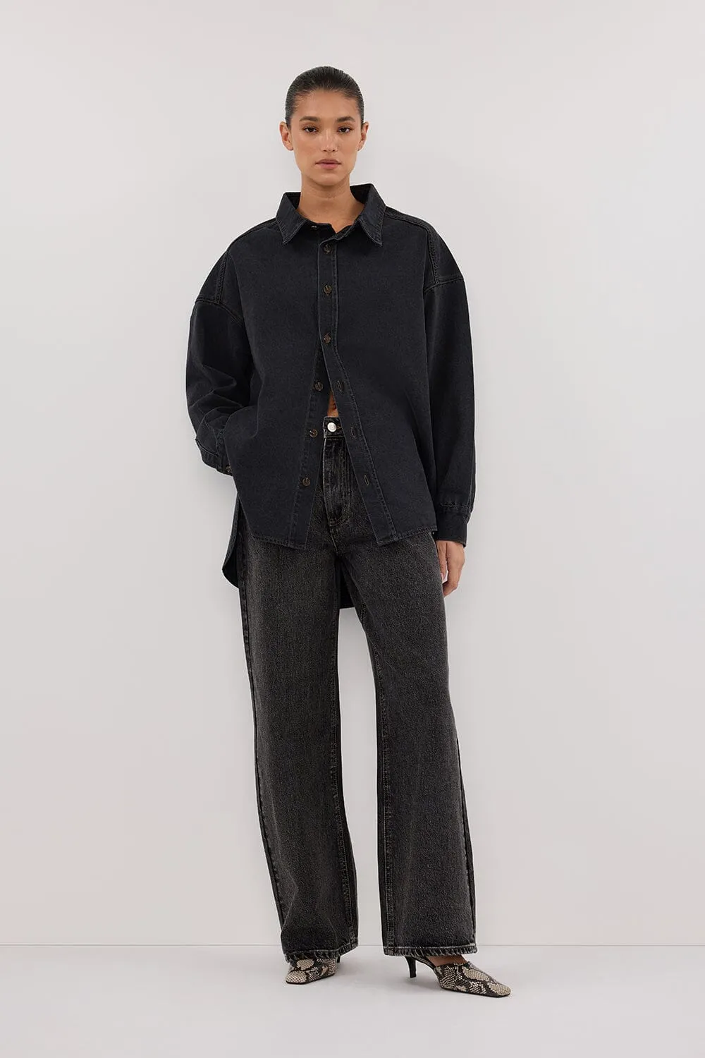 ASHTON WASHED BLACK DENIM SHIRT