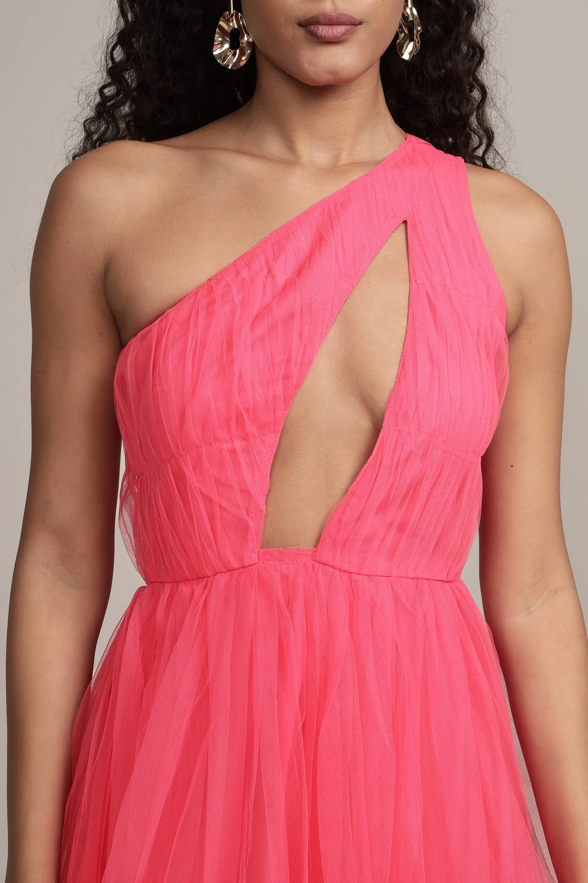 Aurelia Pink Pom Pom Mini Dress