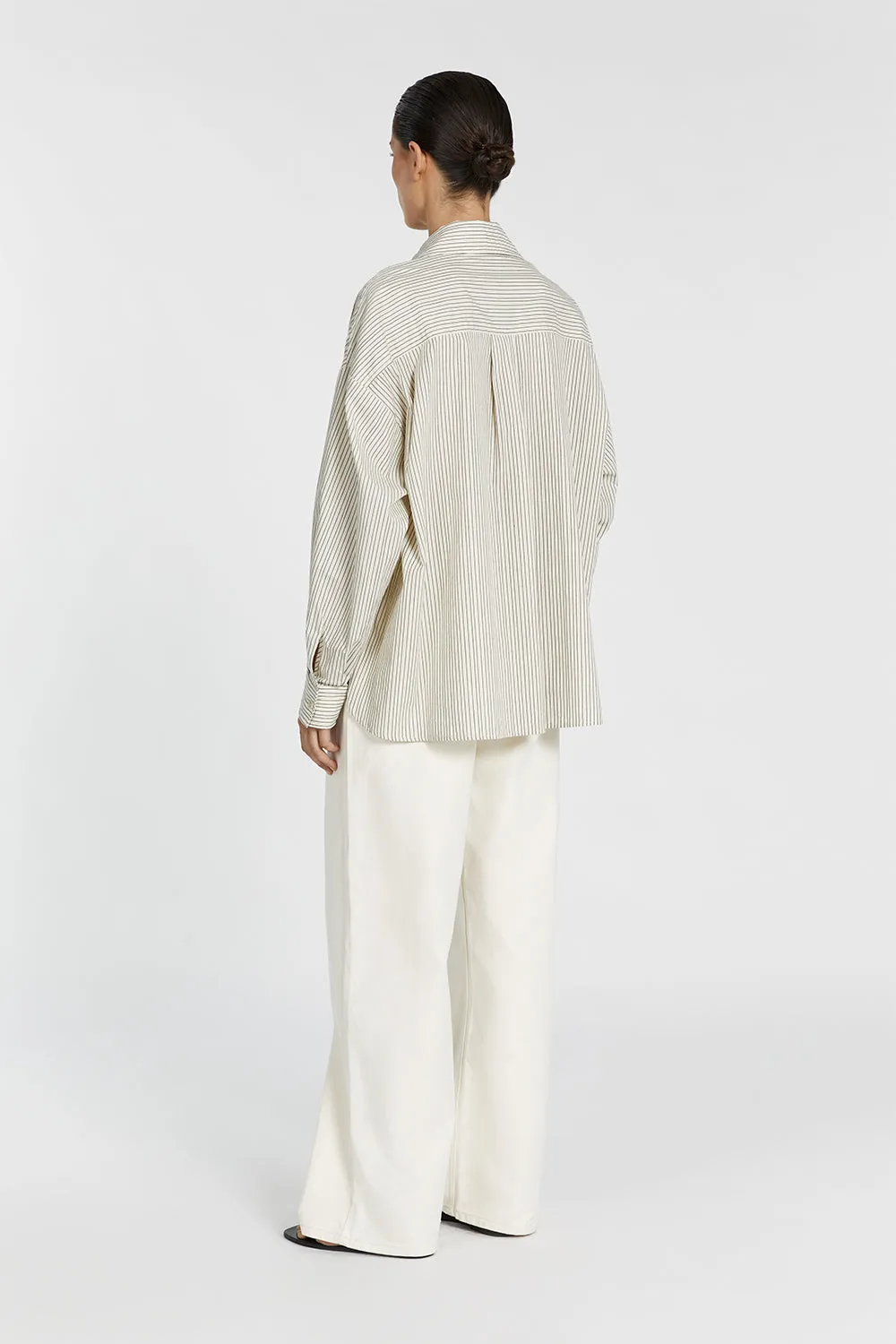 AYLA CREAM STRIPE COTTON SHIRT