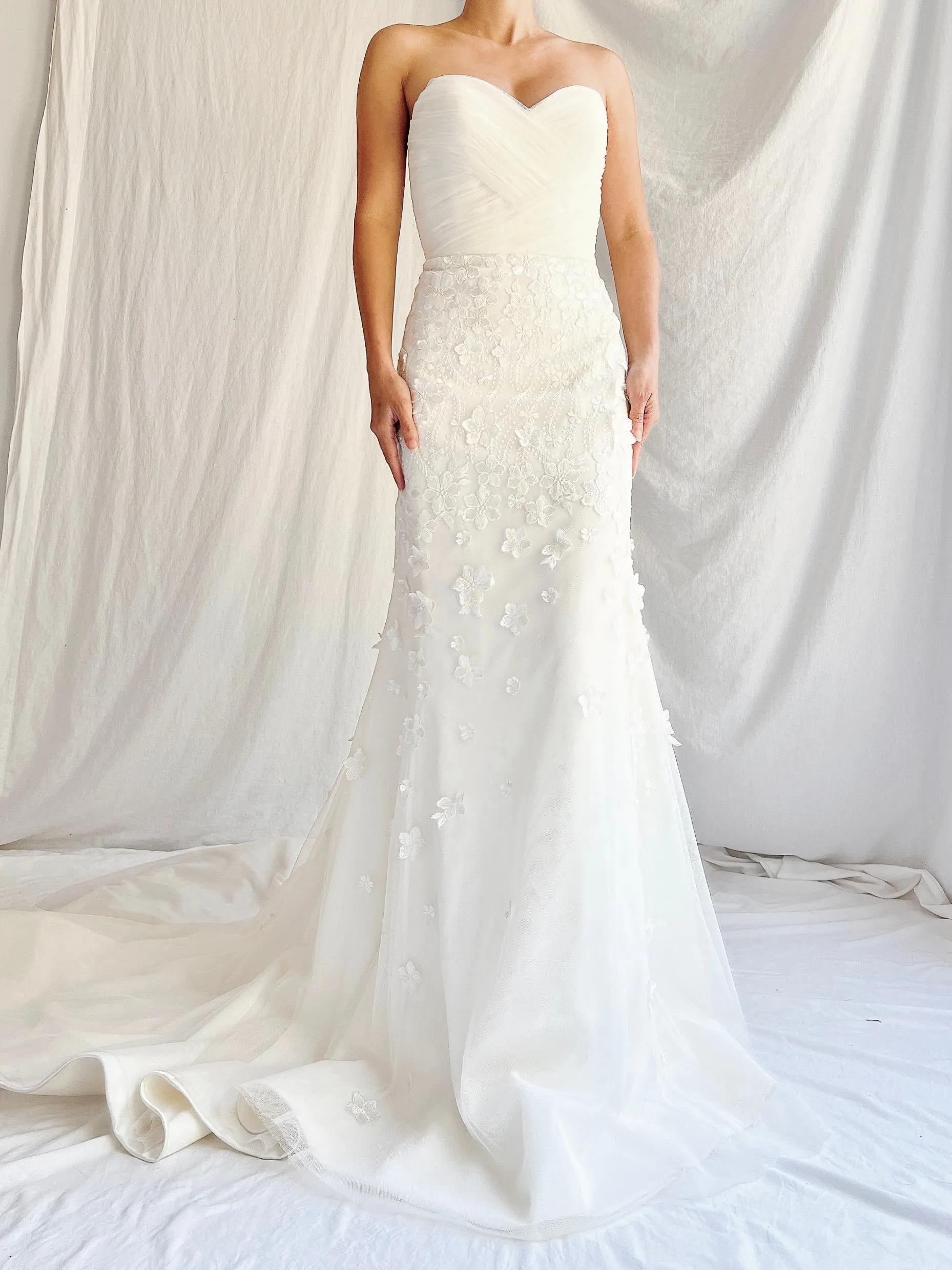 Azul Strapless Tulle Wedding Gown - S/6