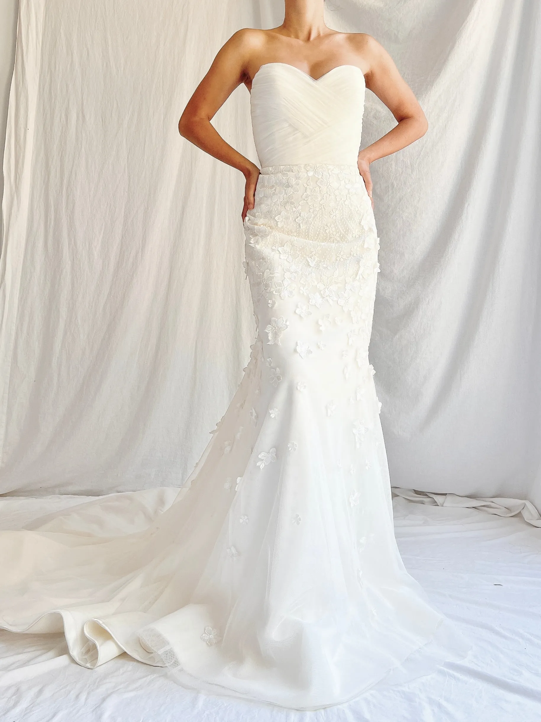 Azul Strapless Tulle Wedding Gown - S/6