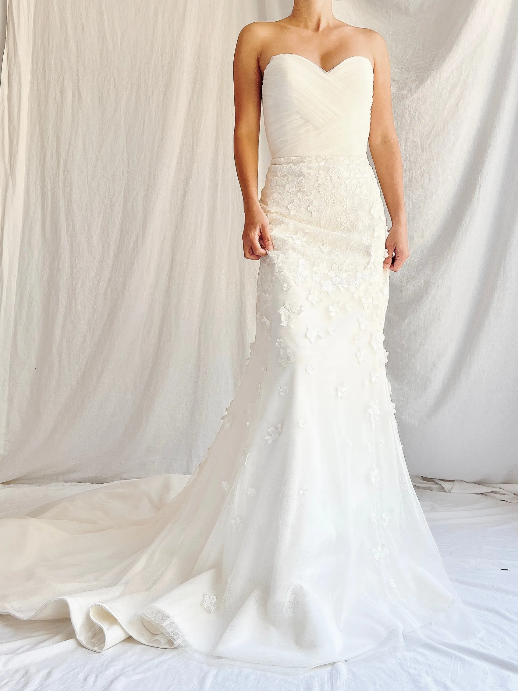 Azul Strapless Tulle Wedding Gown - S/6