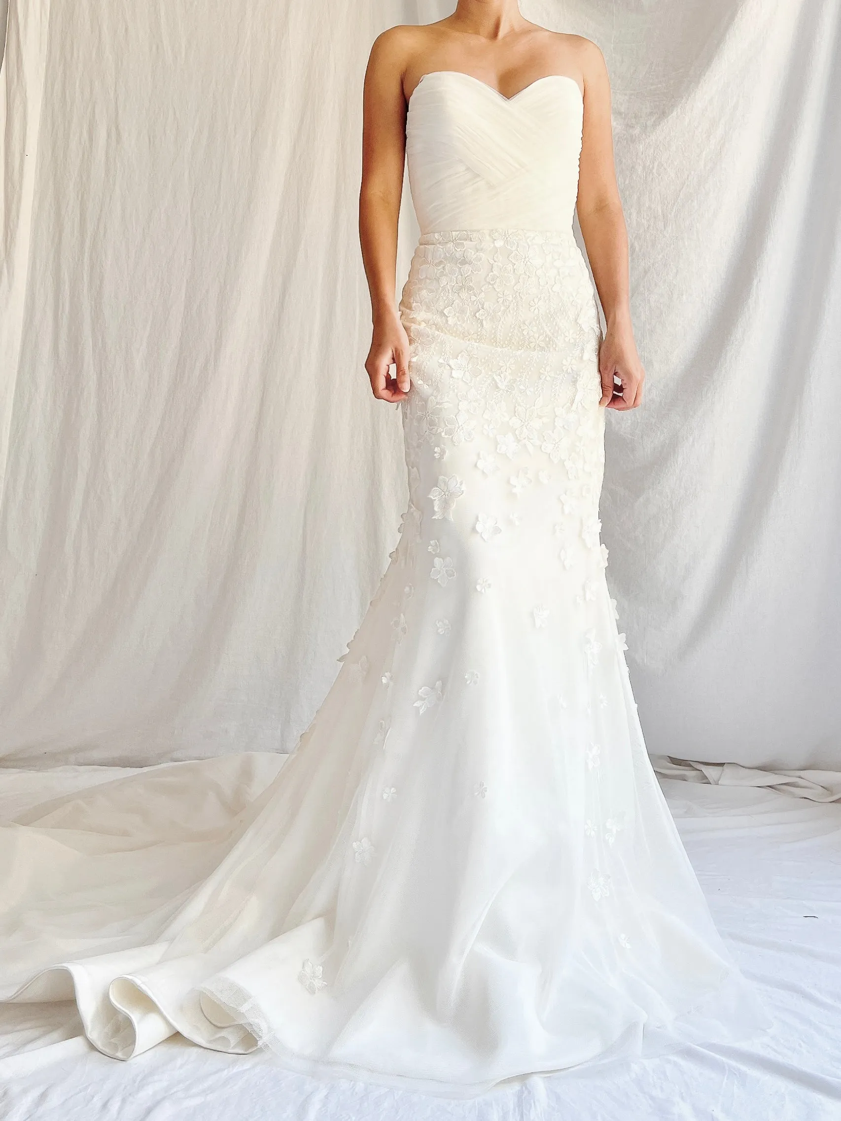 Azul Strapless Tulle Wedding Gown - S/6