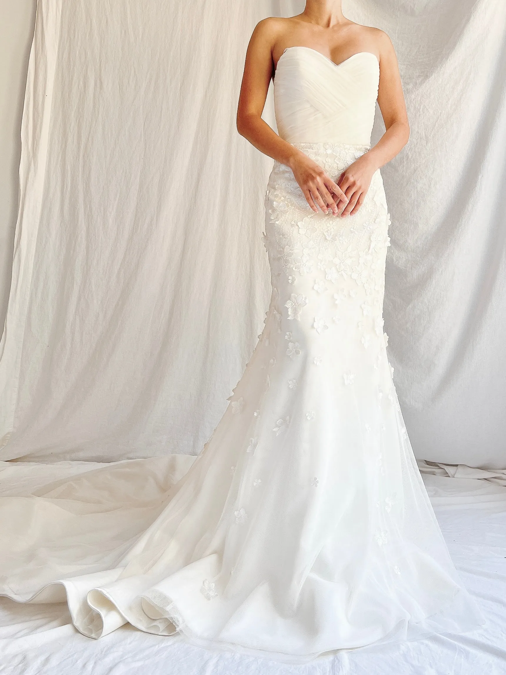 Azul Strapless Tulle Wedding Gown - S/6