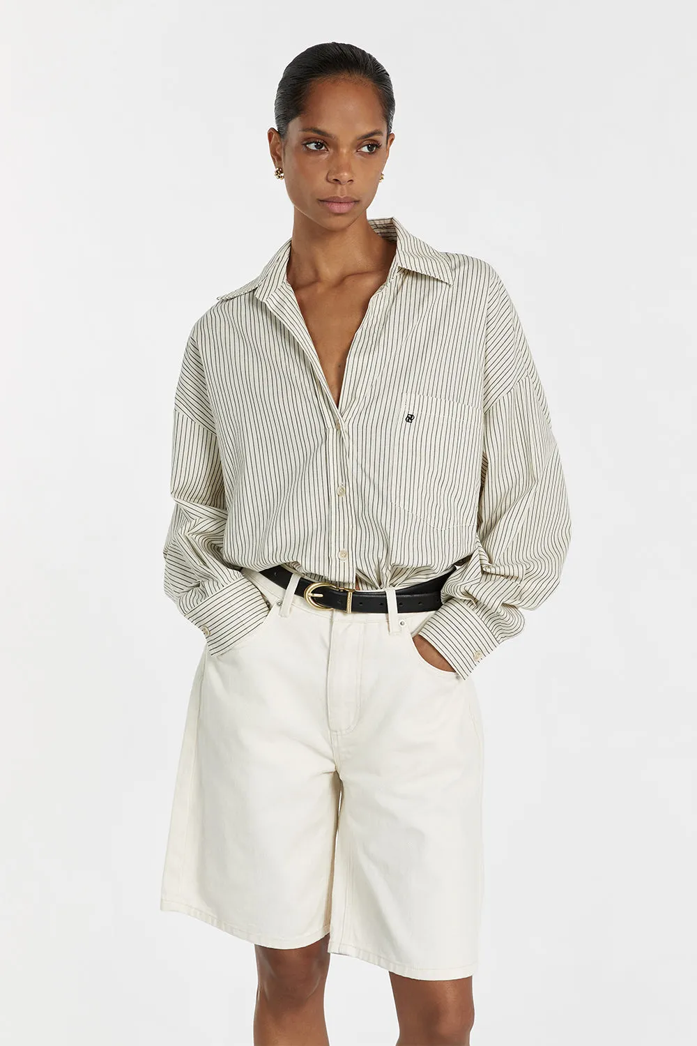 BAMBI CREAM BERMUDA DENIM SHORT