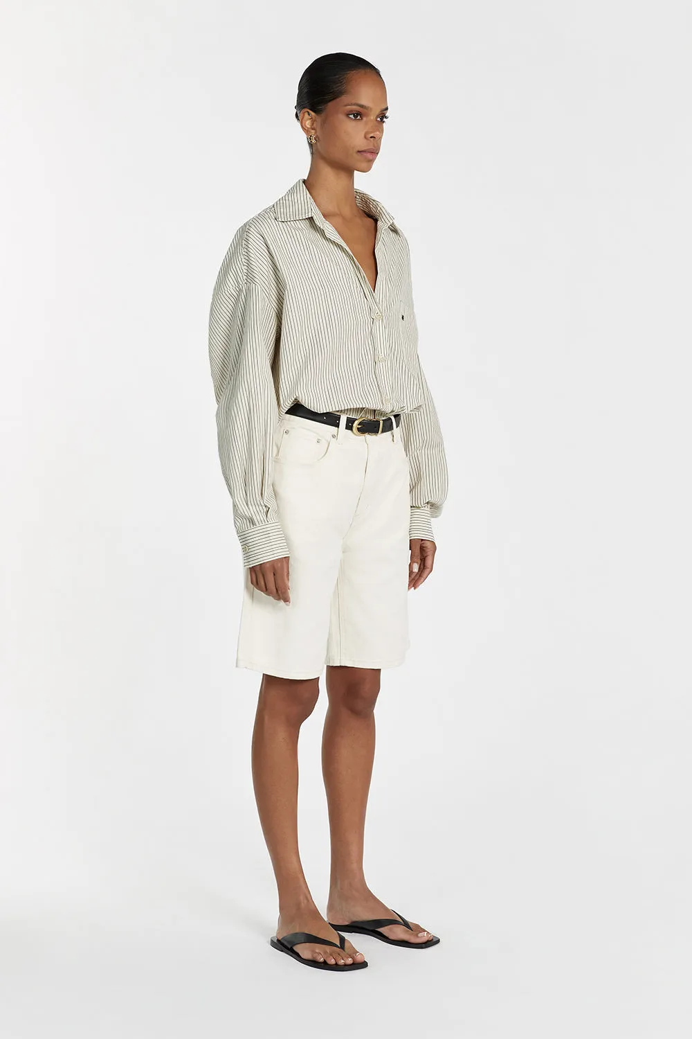 BAMBI CREAM BERMUDA DENIM SHORT