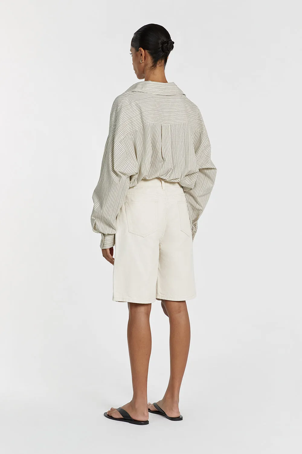 BAMBI CREAM BERMUDA DENIM SHORT