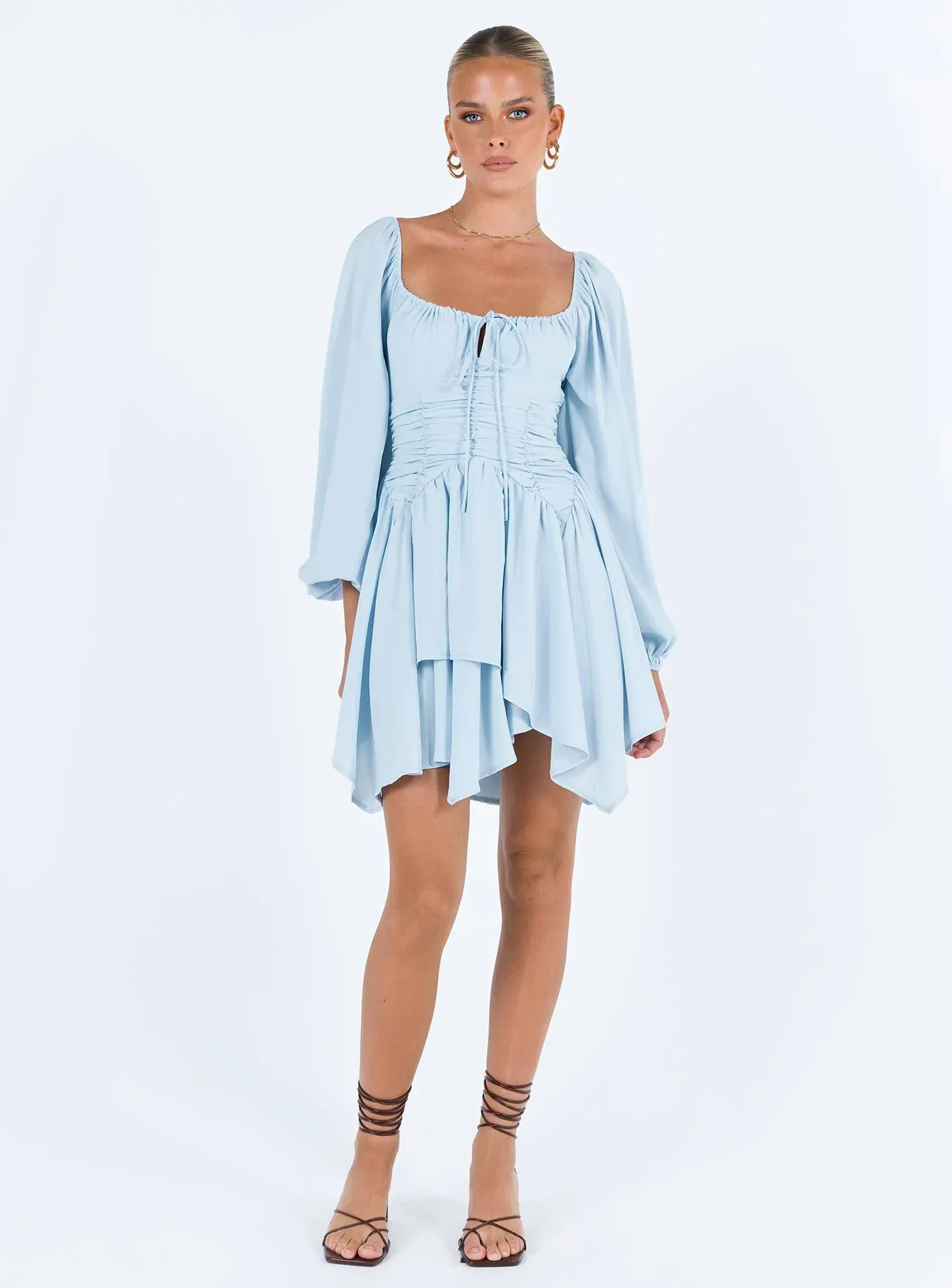 Barrett Long Sleeve Mini Dress Blue