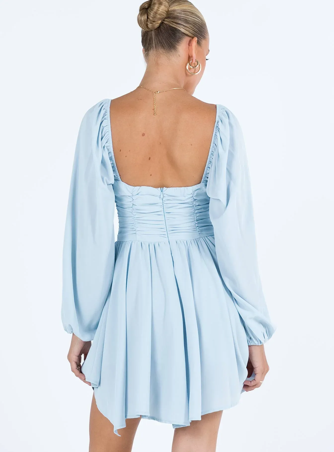 Barrett Long Sleeve Mini Dress Blue