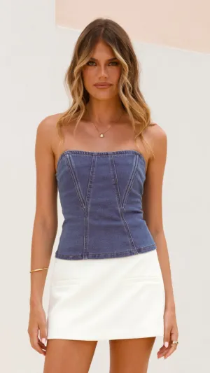 Batia Strapless Top - Dark Denim