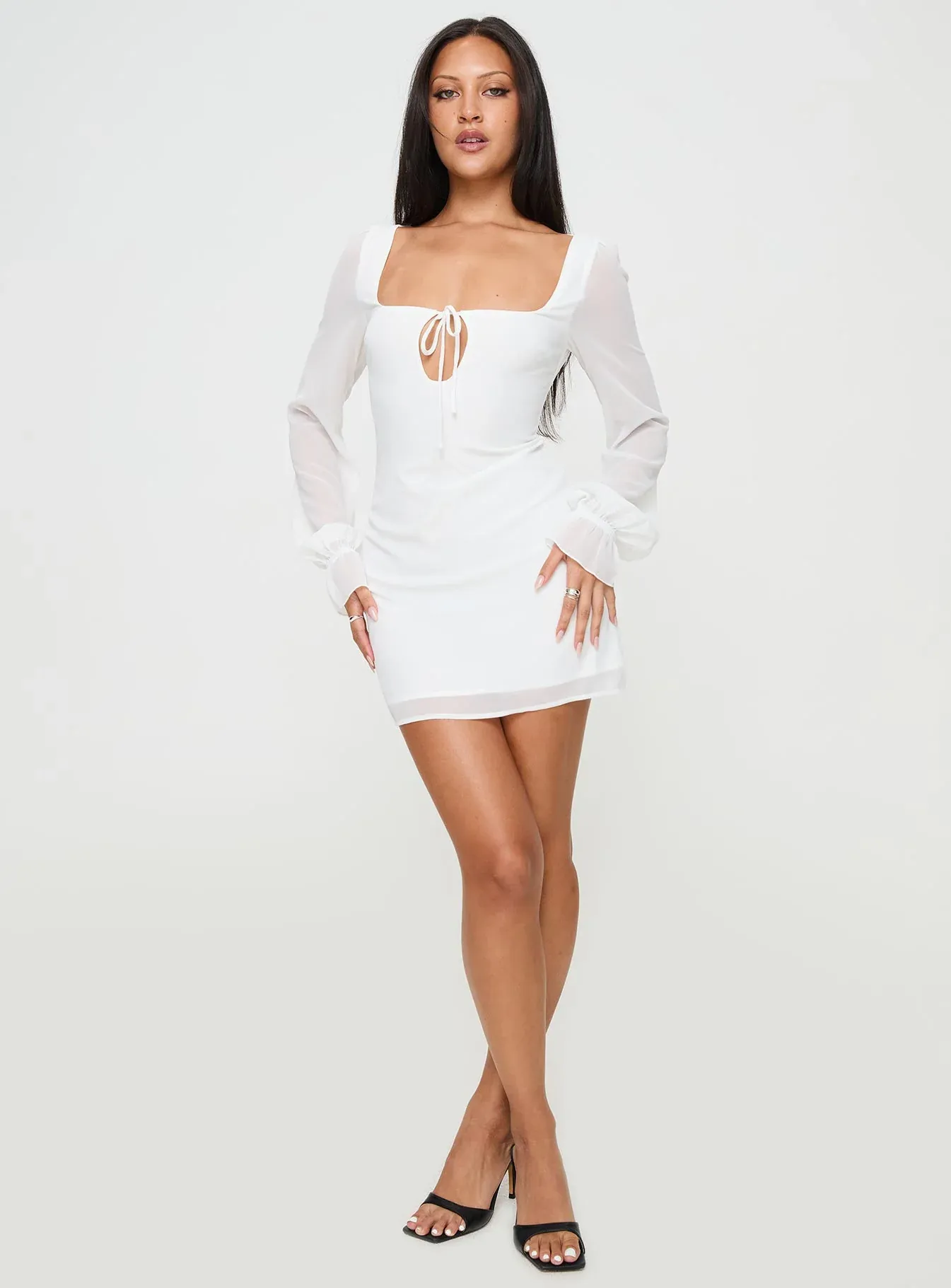 Bayford Long Sleeve Mini Dress White