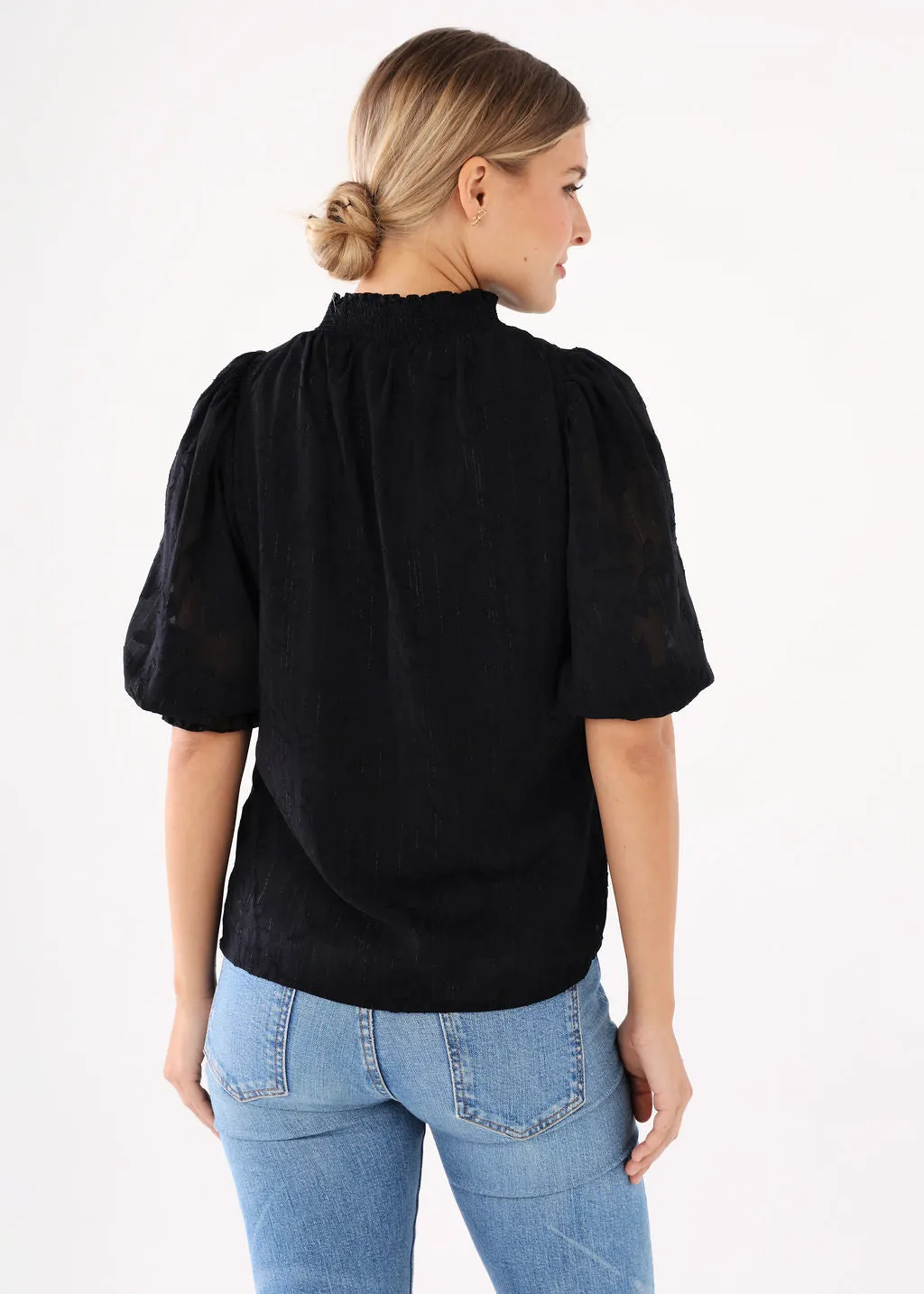 Bennett Top Black Burnout Chiffon