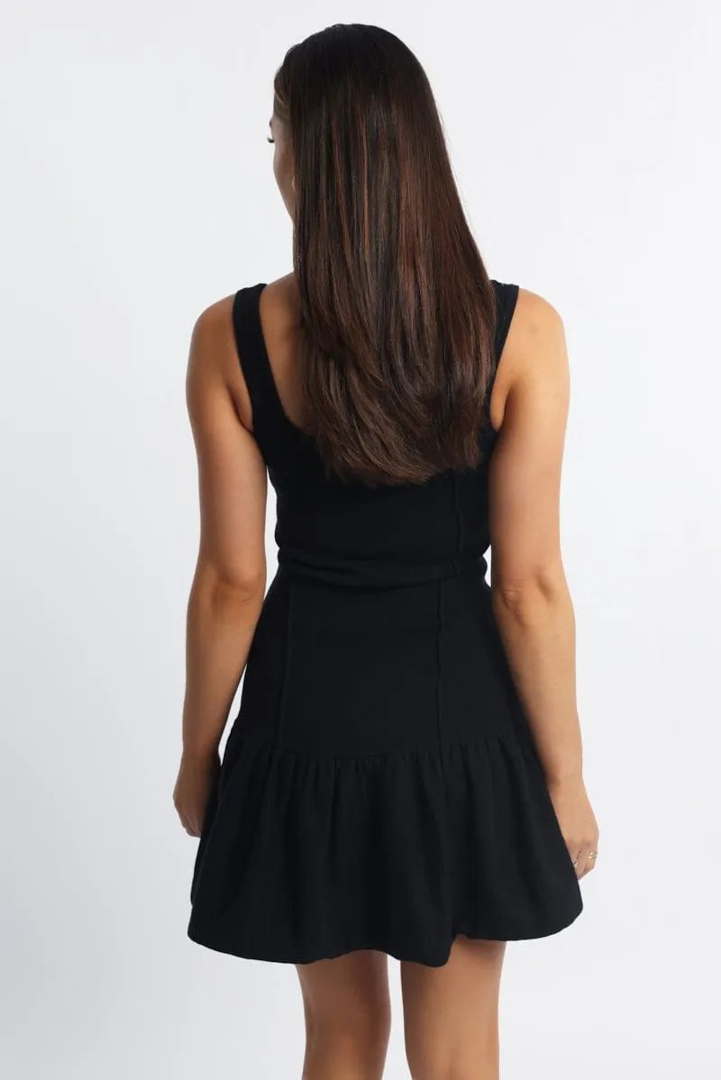Black Knit Dress Sleeveless Mini