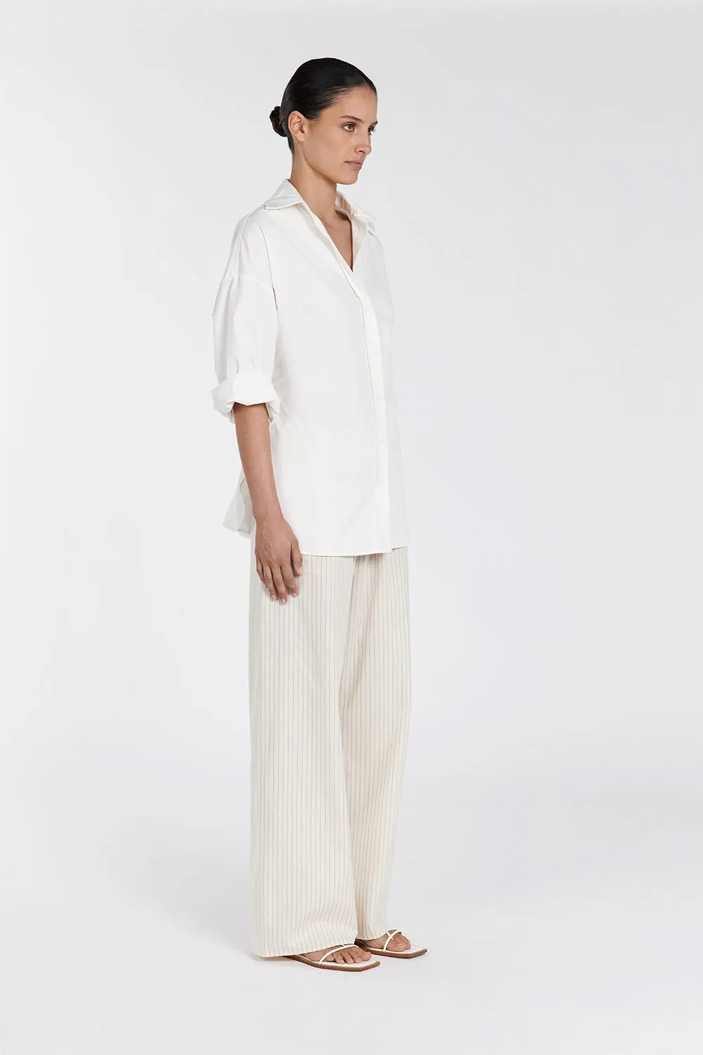 BLAKE WHITE OVERSIZED TIE SHIRT