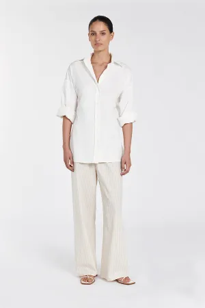 BLAKE WHITE OVERSIZED TIE SHIRT