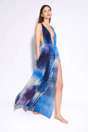 Blue Van Gogh Maxi Dress