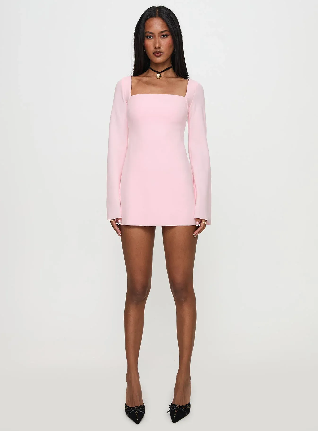 Bombshell Long Sleeve Mini Dress Pink