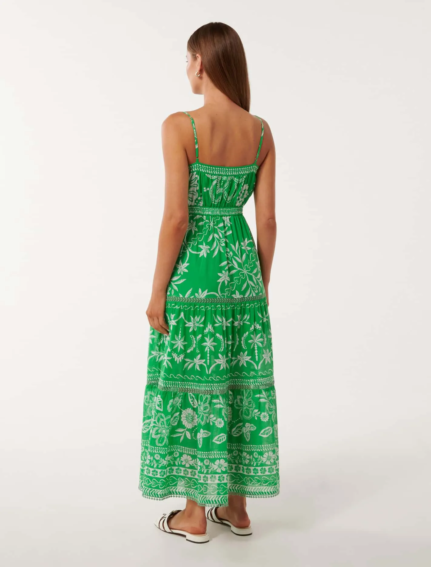 Brittany Printed Cotton Midi Dress