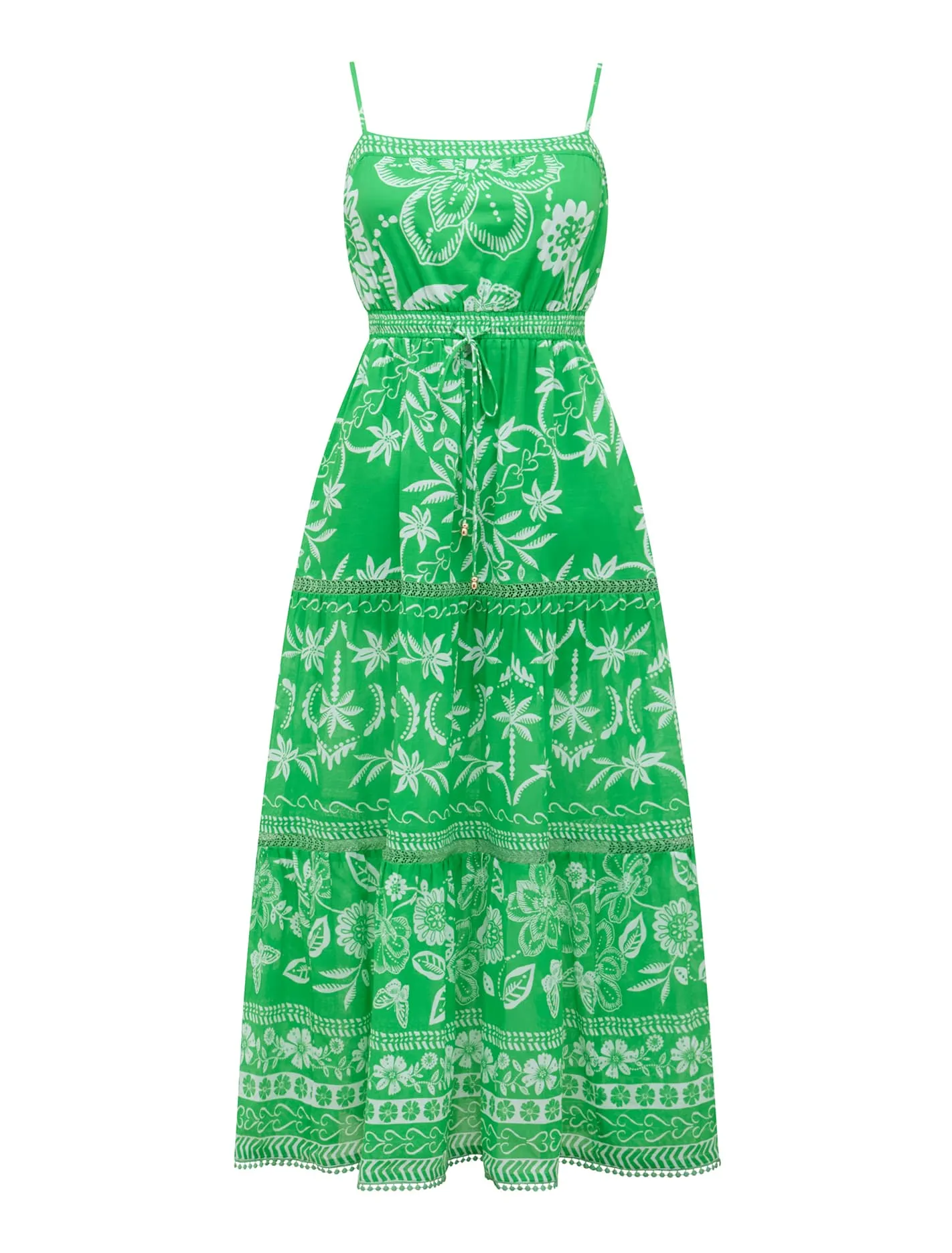 Brittany Printed Cotton Midi Dress