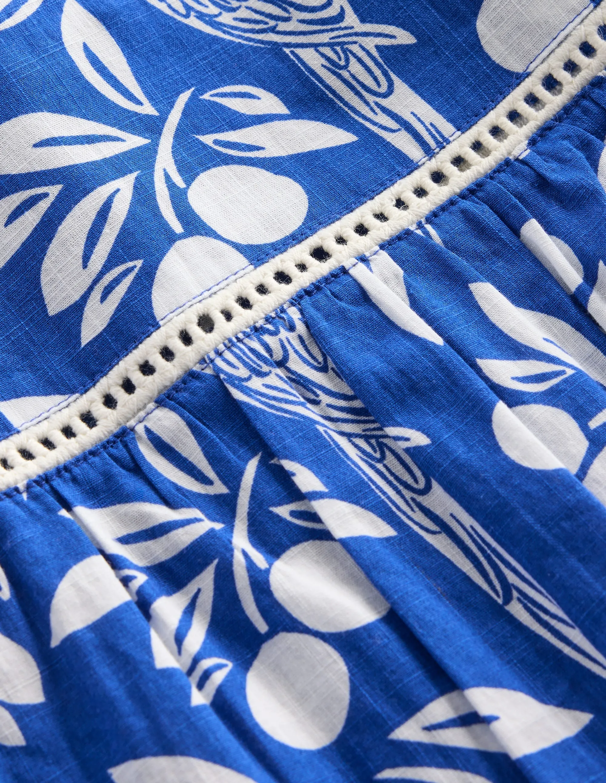 Celia Woven Holiday Dress-Bright Blue Parrot Palm