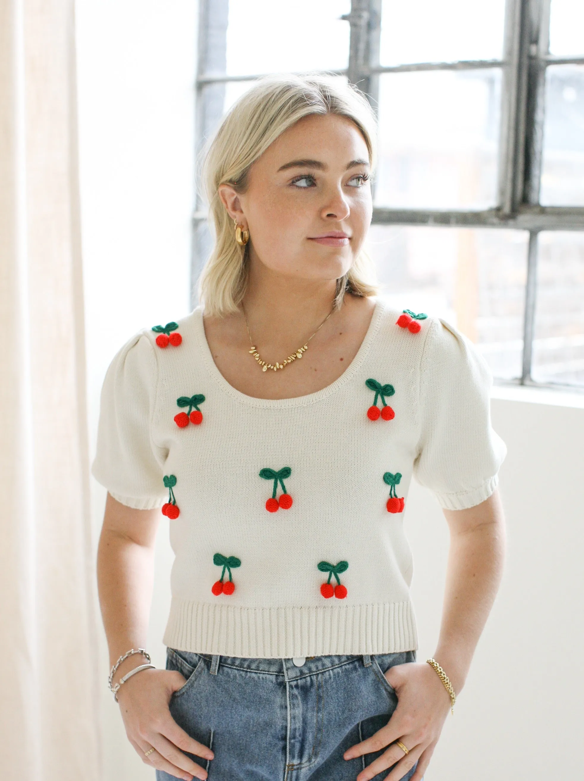 Cherry Knit Sweater
