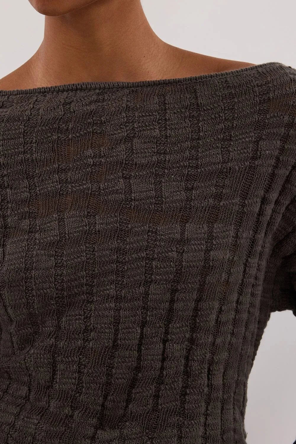 CIA PETROL LONG SLEEVE KNIT TOP
