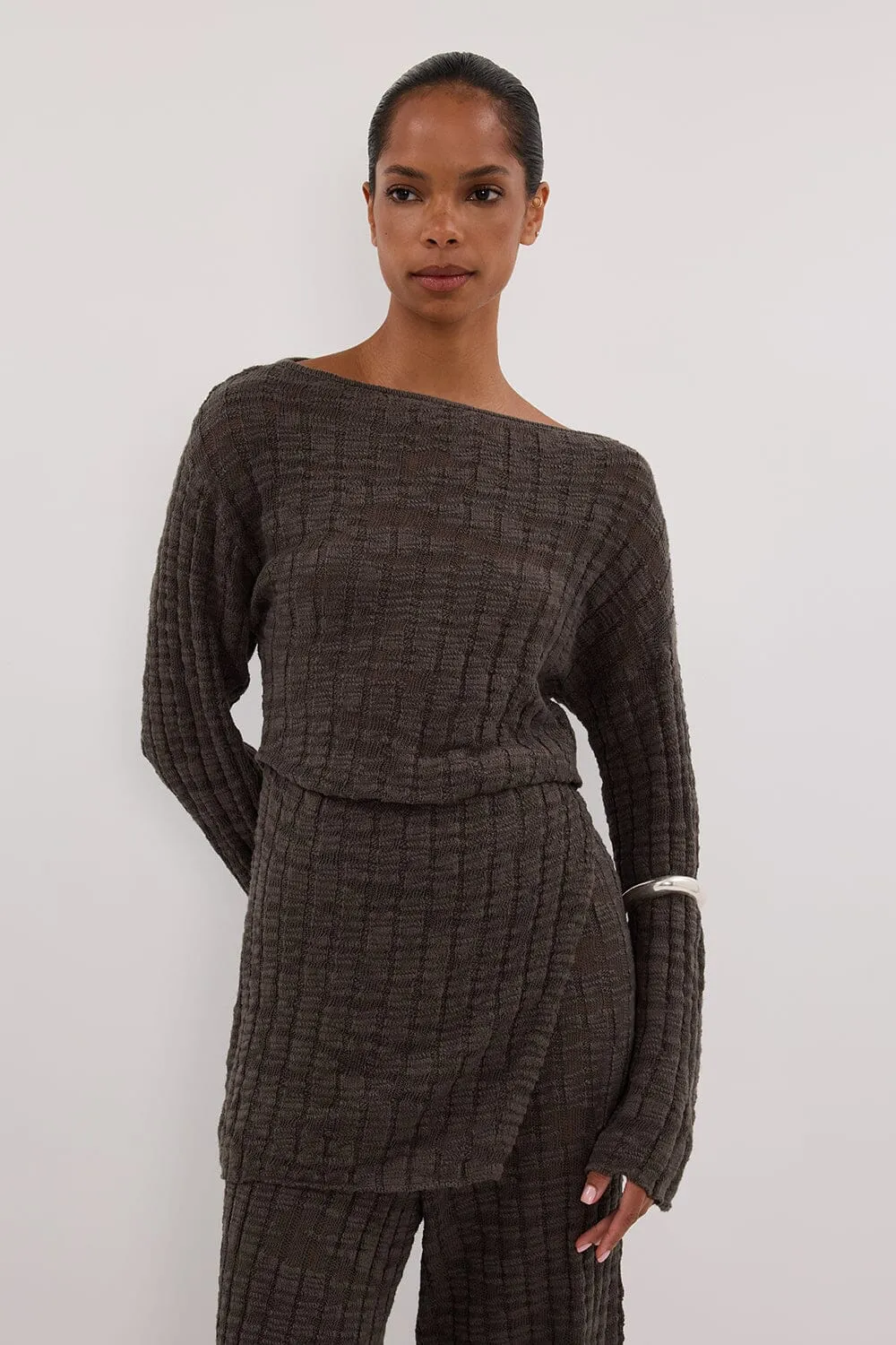 CIA PETROL LONG SLEEVE KNIT TOP