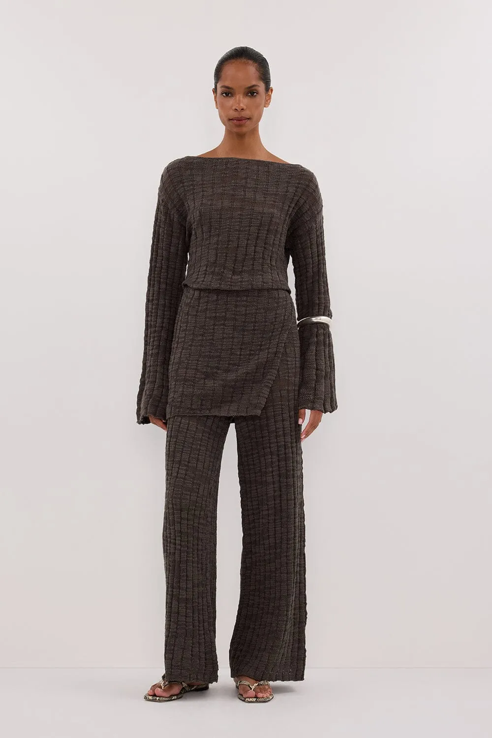 CIA PETROL LONG SLEEVE KNIT TOP