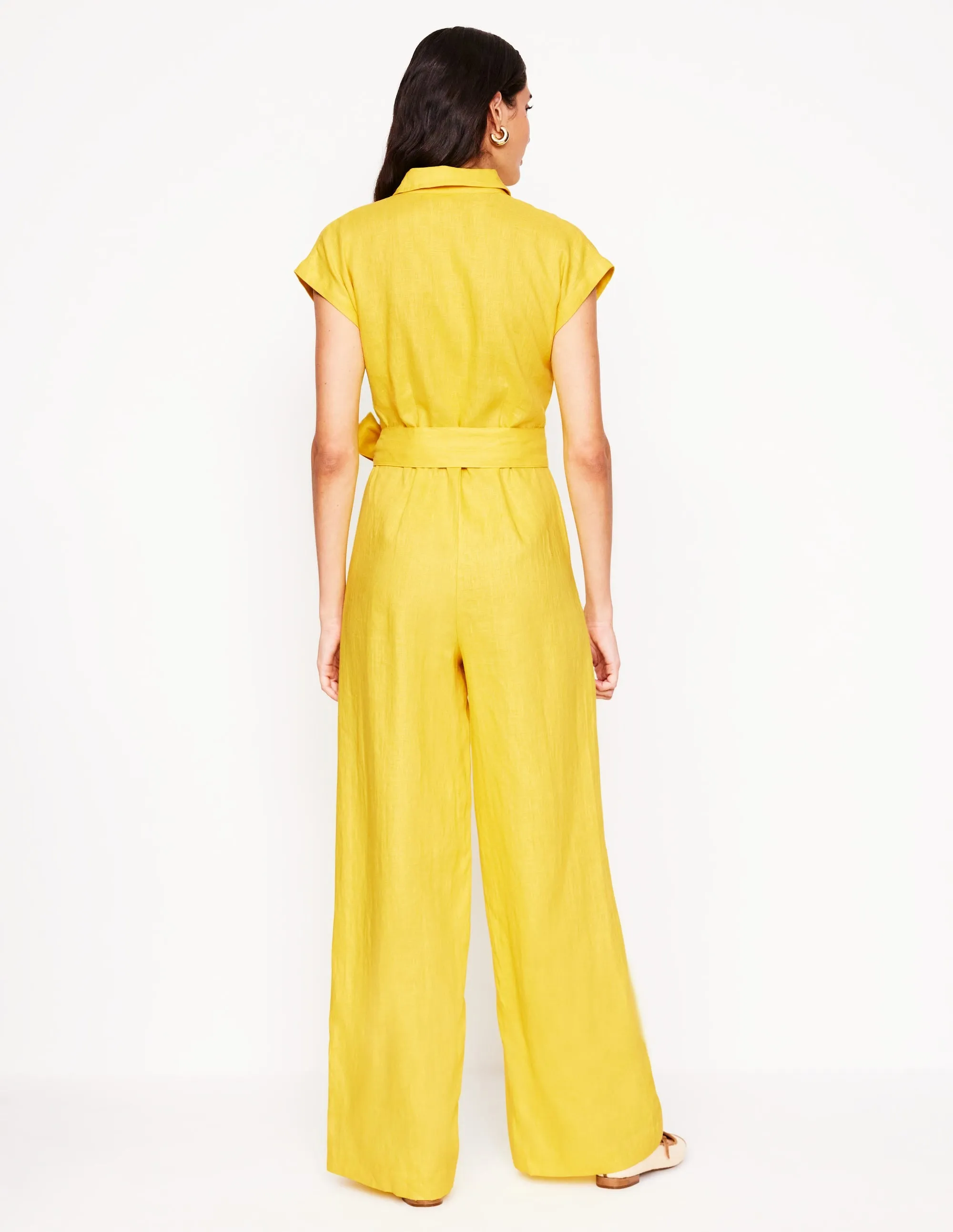 Colette Linen Jumpsuit-Pineapple Yellow
