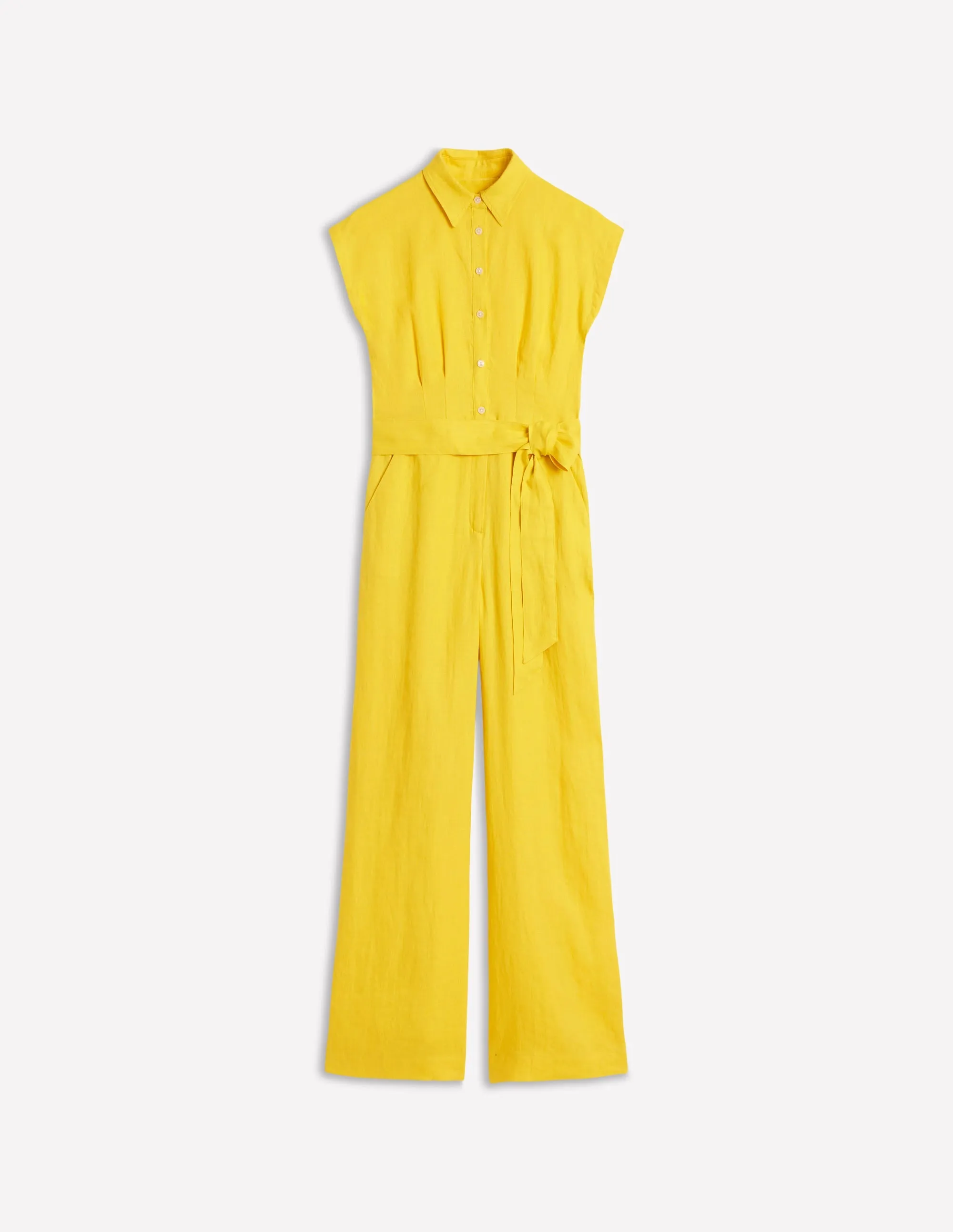 Colette Linen Jumpsuit-Pineapple Yellow