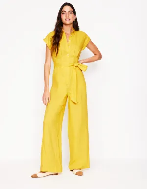 Colette Linen Jumpsuit-Pineapple Yellow