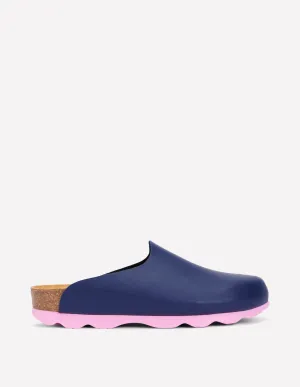 Colour Block Clogs-Navy/Soft Pink