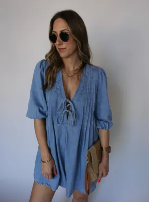 *COMING BACK* Dean Denim Pleated Romper