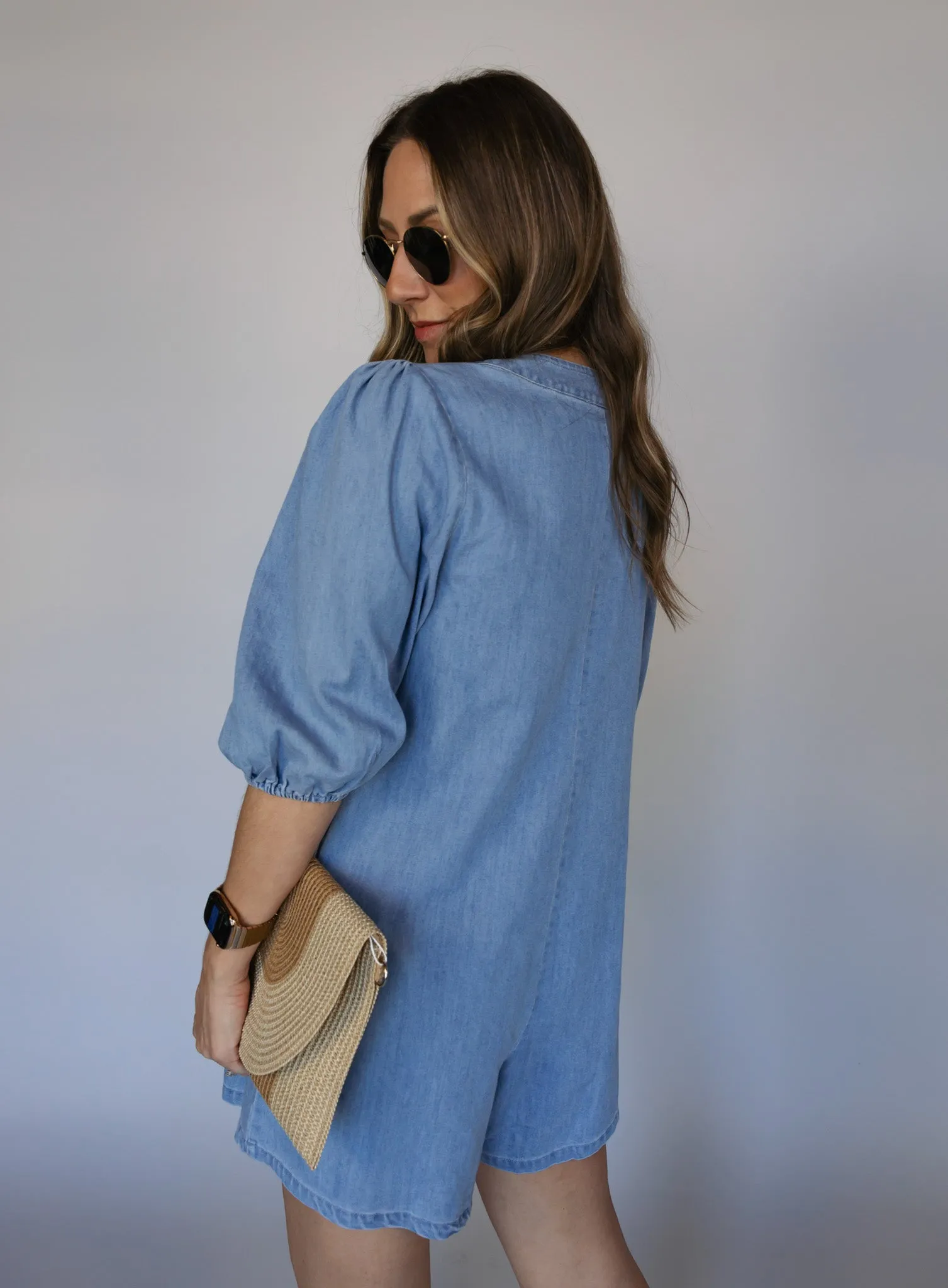 *COMING BACK* Dean Denim Pleated Romper