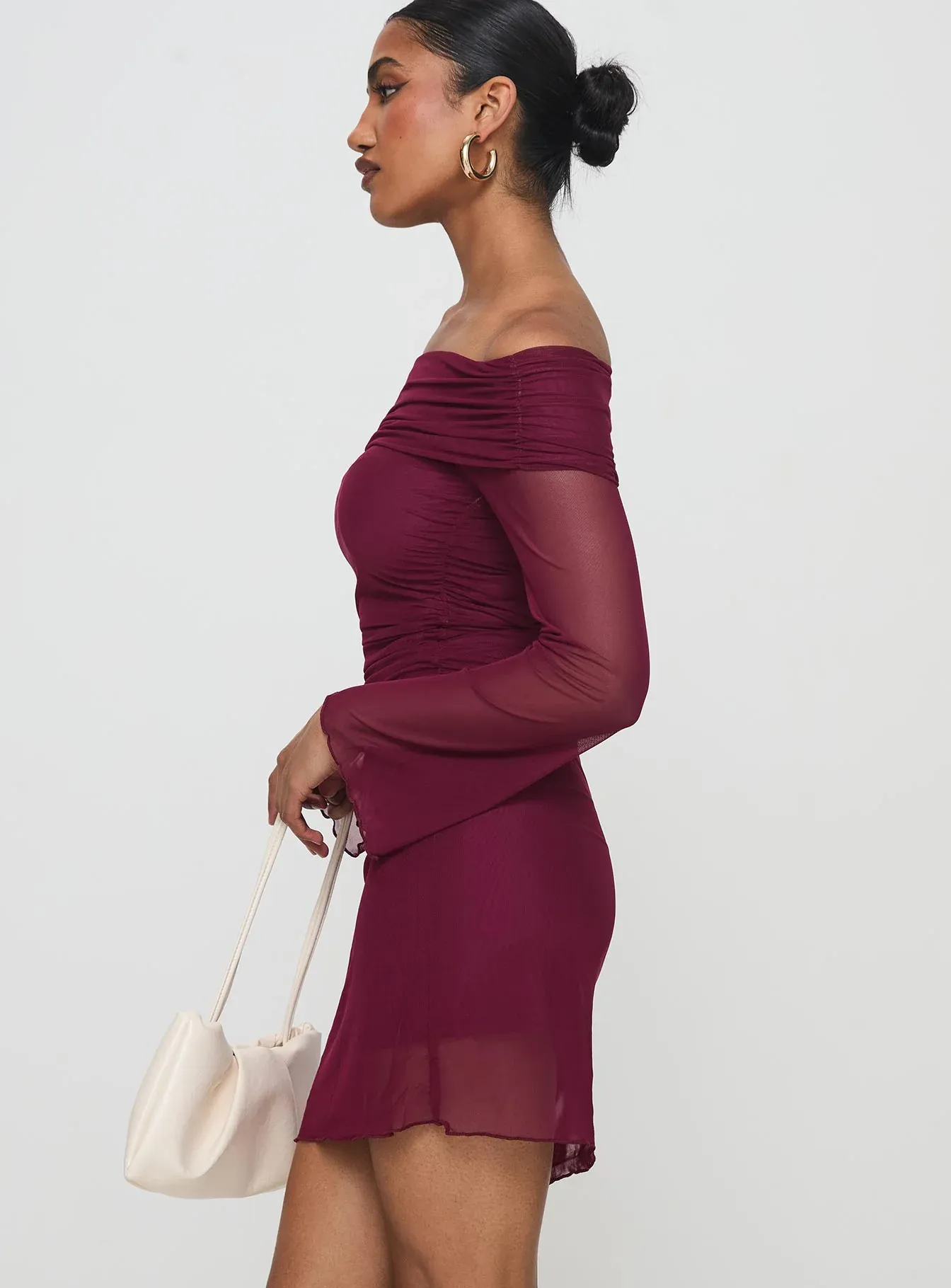 Consideration Mini Dress Burgundy