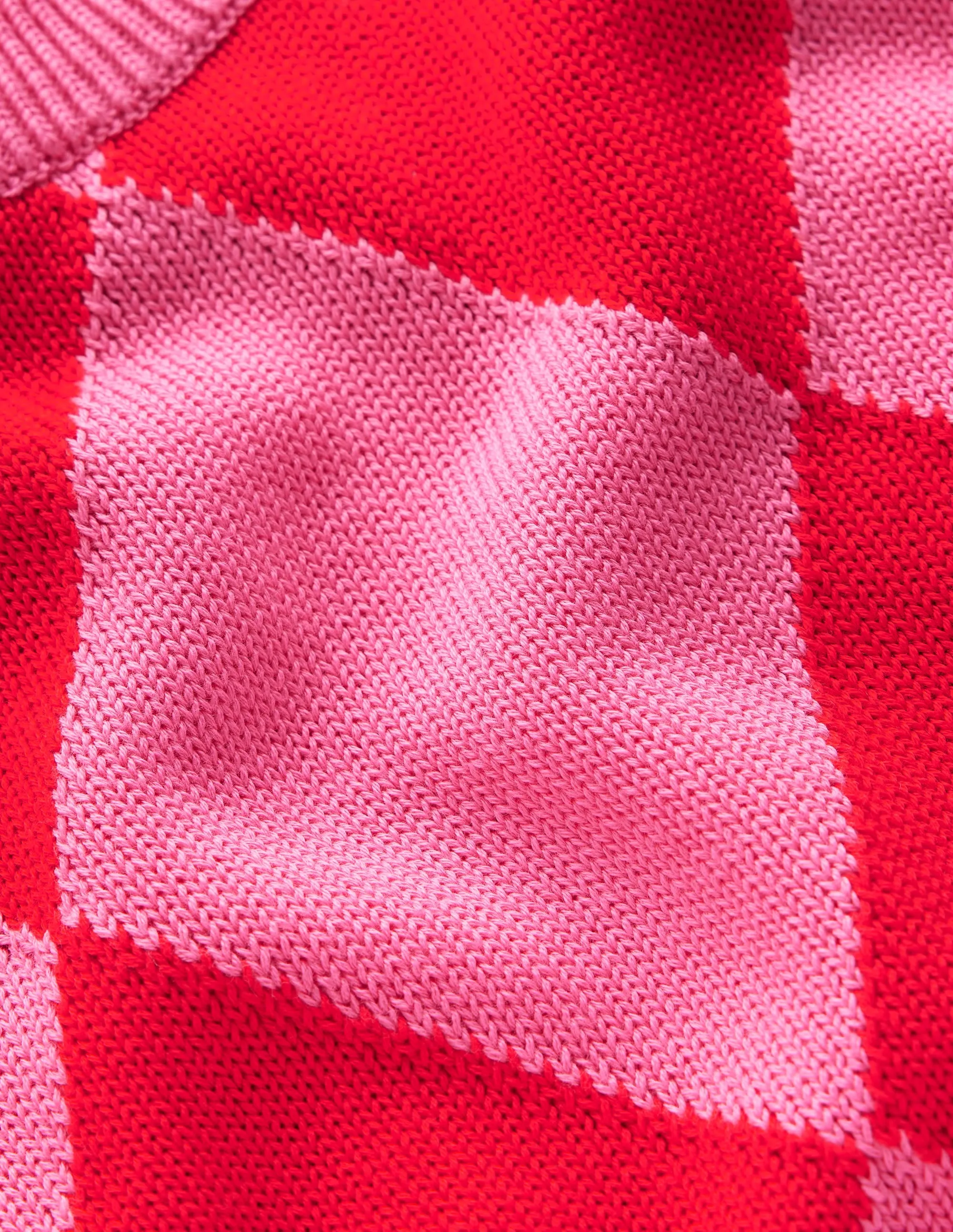 Cotton Argyle Tank-Pink Rose and Poppy Red Argyle