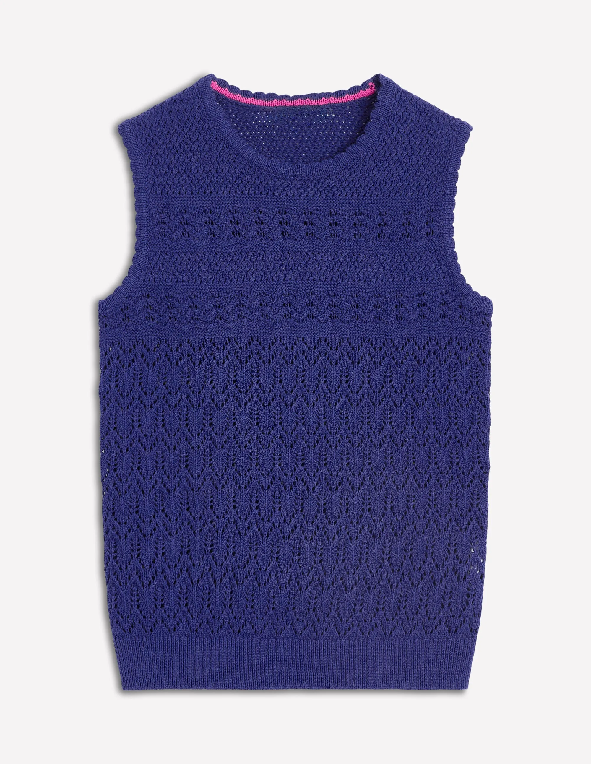 Cotton Stitch Crew Tank-Starboard Blue