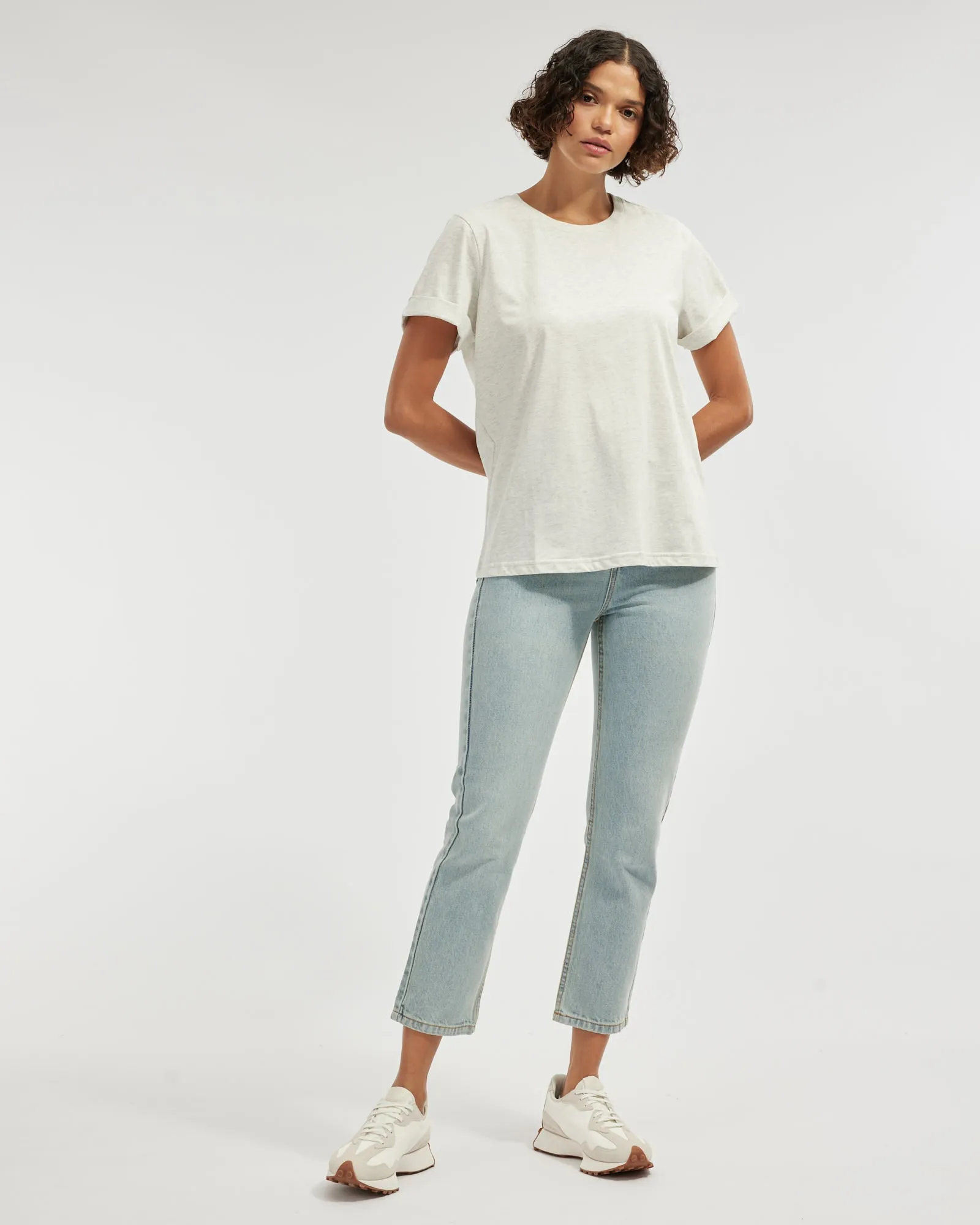 Cruz Rolled Sleeve Tee - Marle Grey
