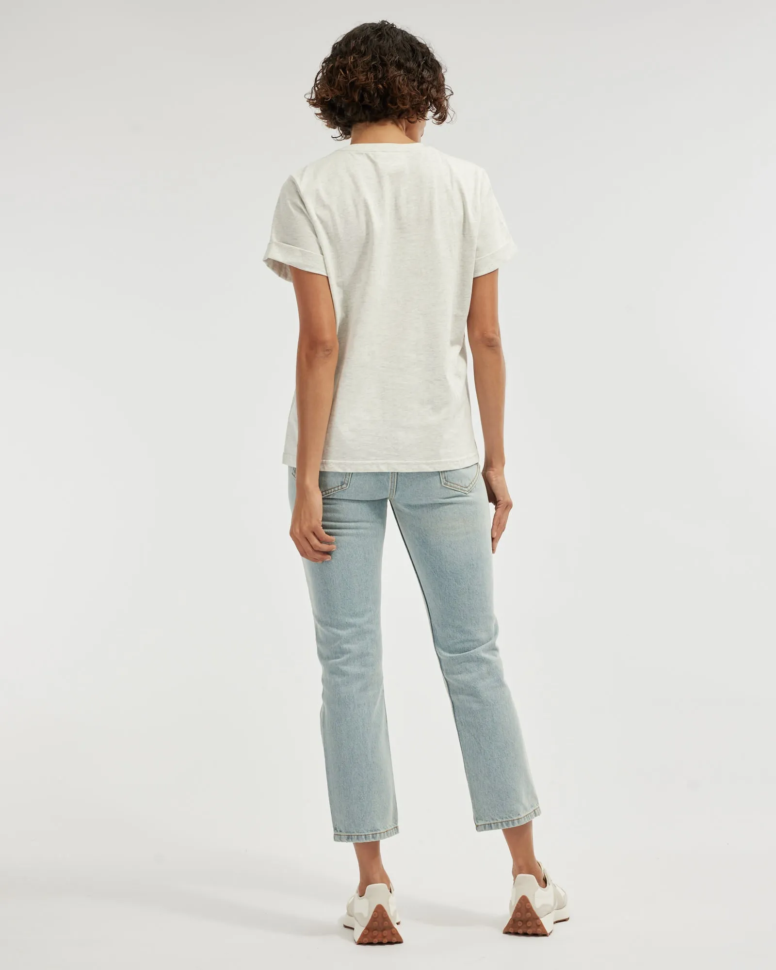 Cruz Rolled Sleeve Tee - Marle Grey