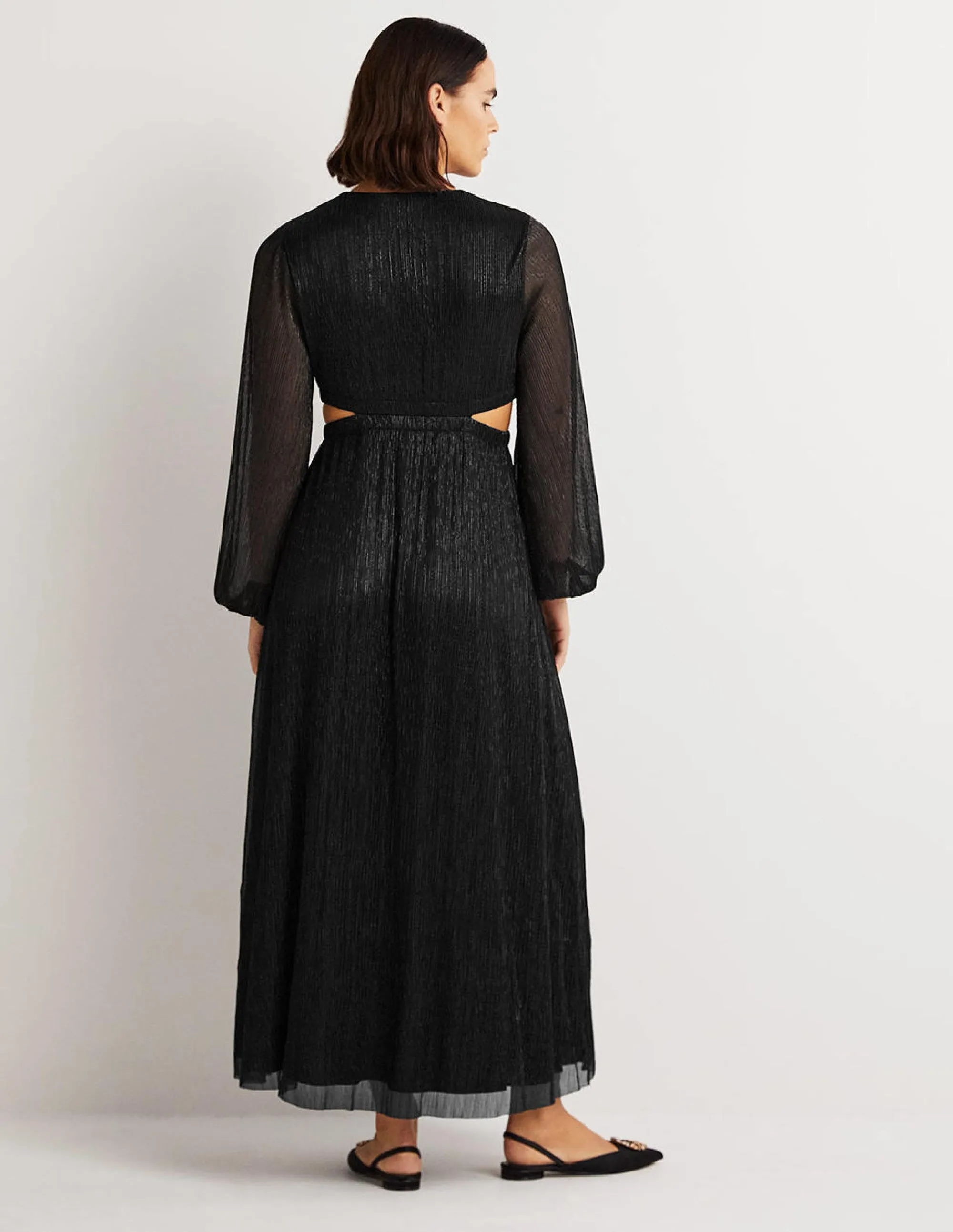 Cut-out Maxi Party Dress-Black