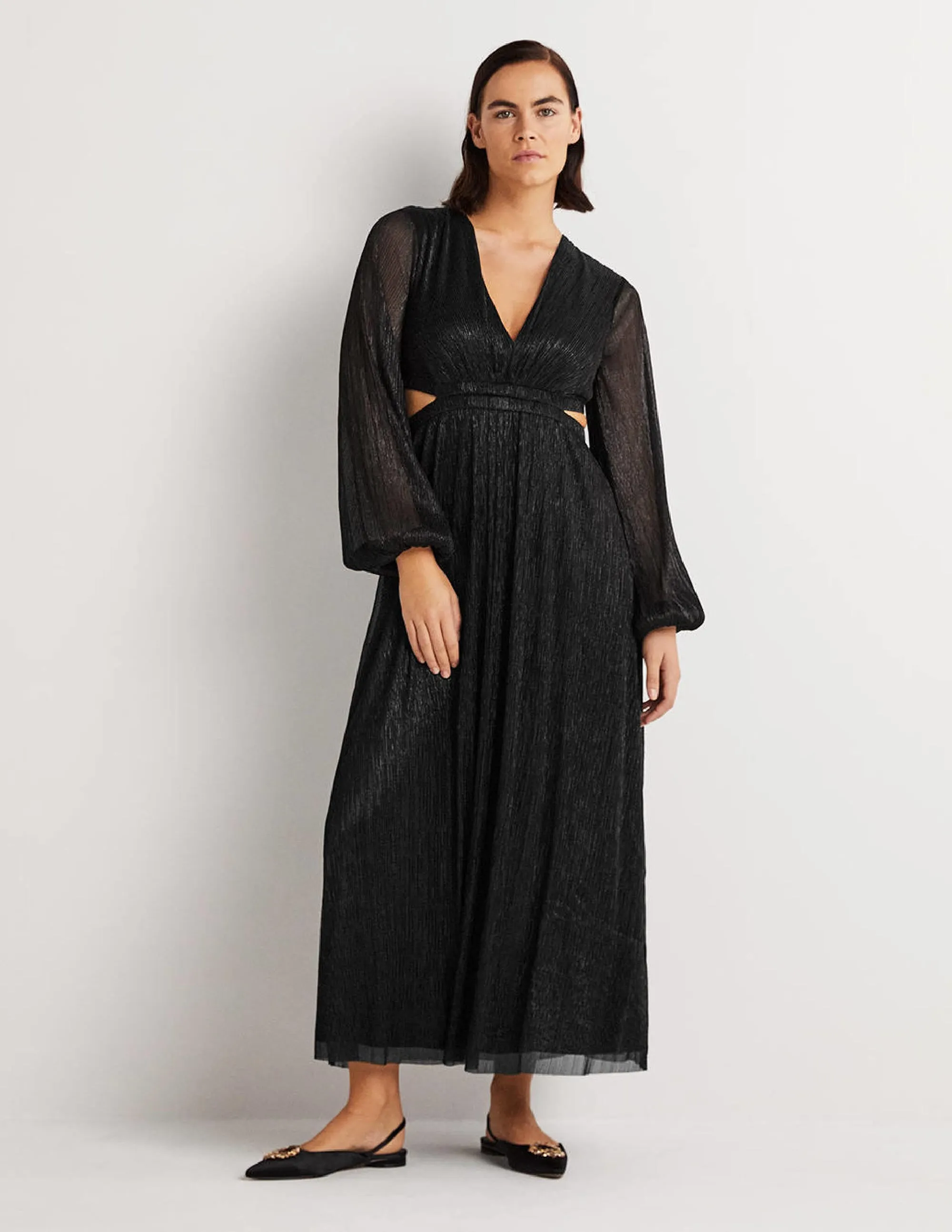 Cut-out Maxi Party Dress-Black