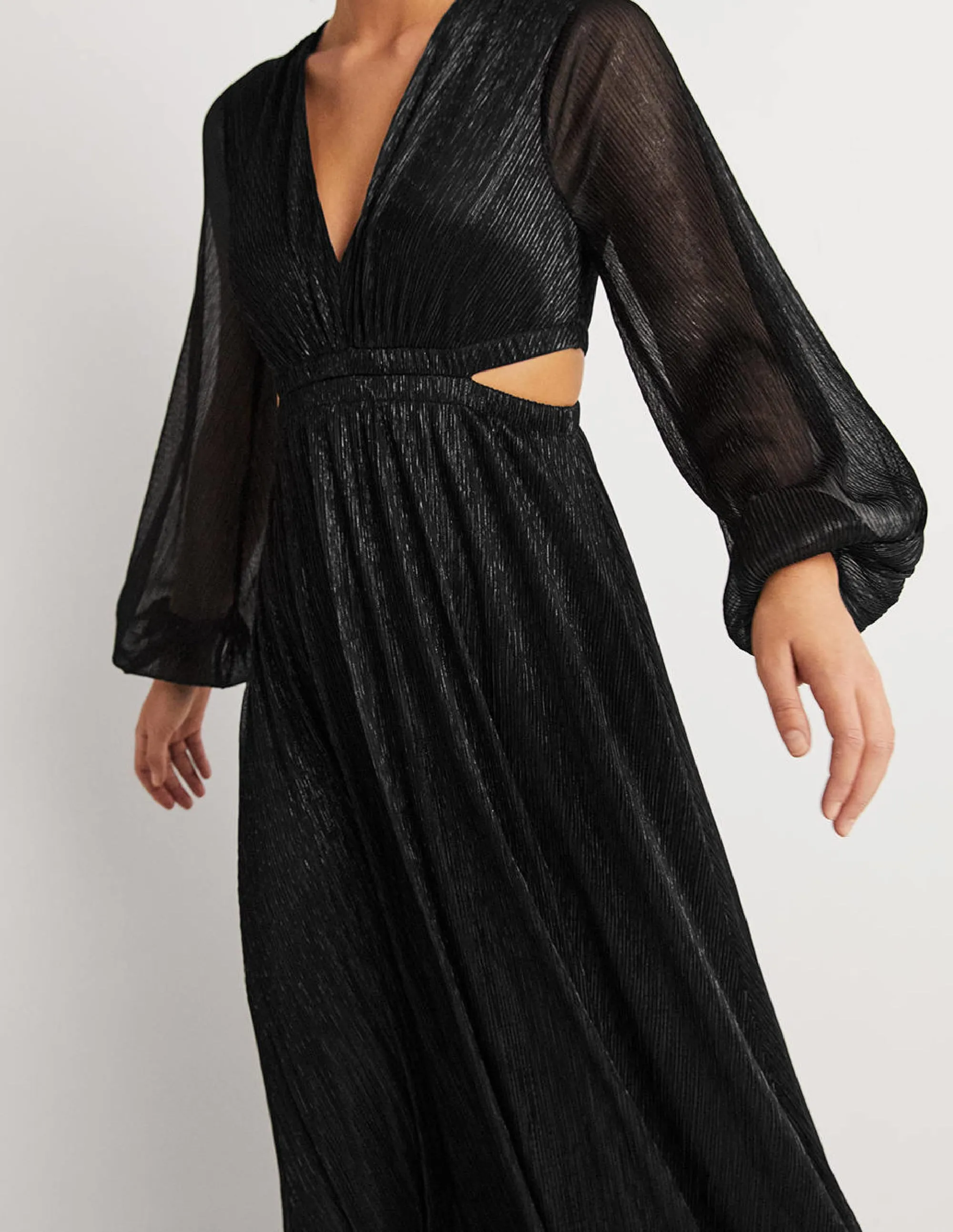 Cut-out Maxi Party Dress-Black