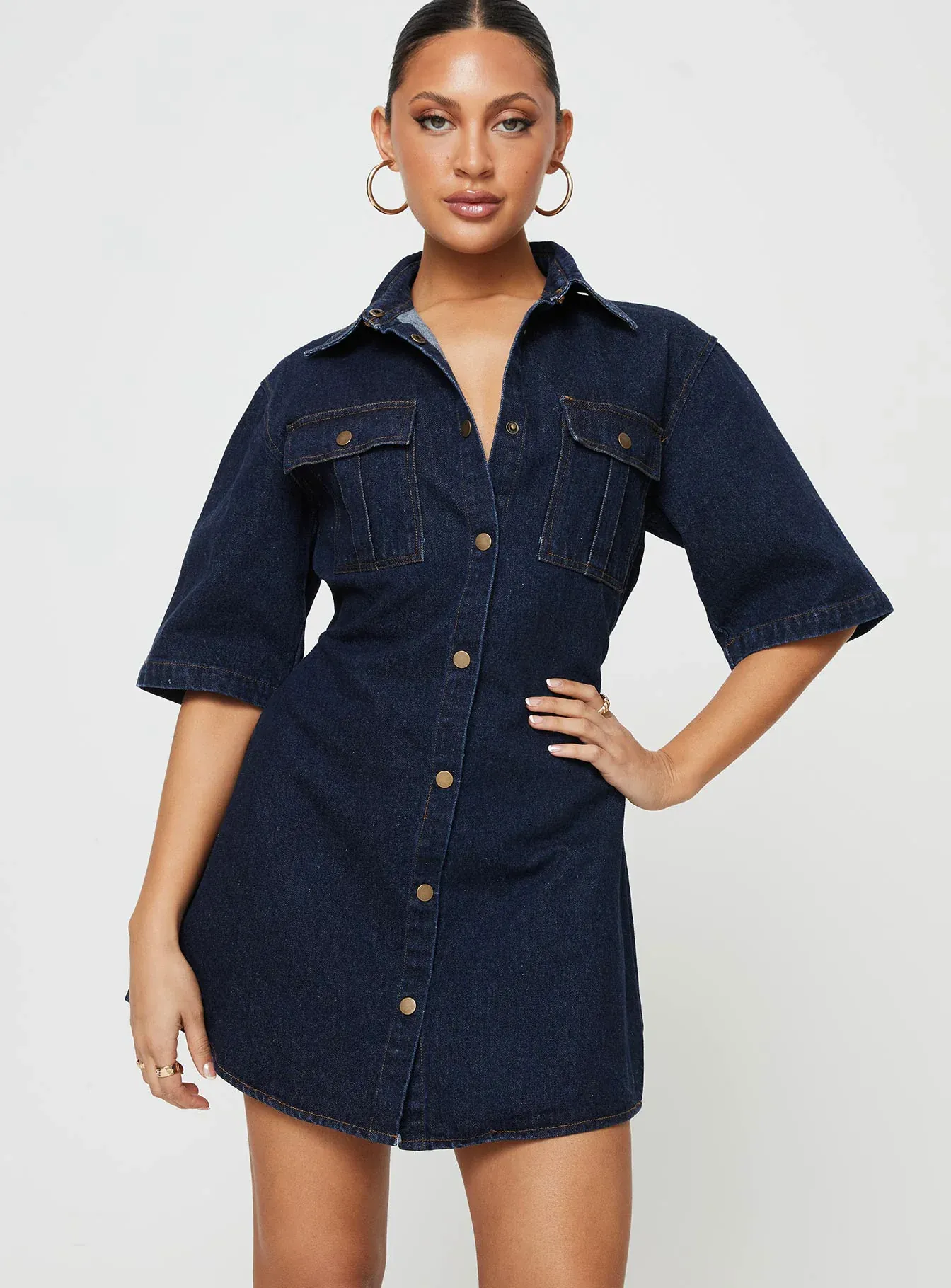 Davro Mini Dress Dark Wash Denim
