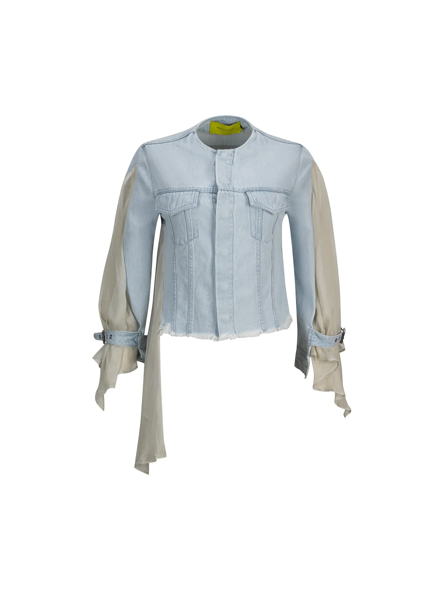 DENIM CHIFFON FITTED JACKET