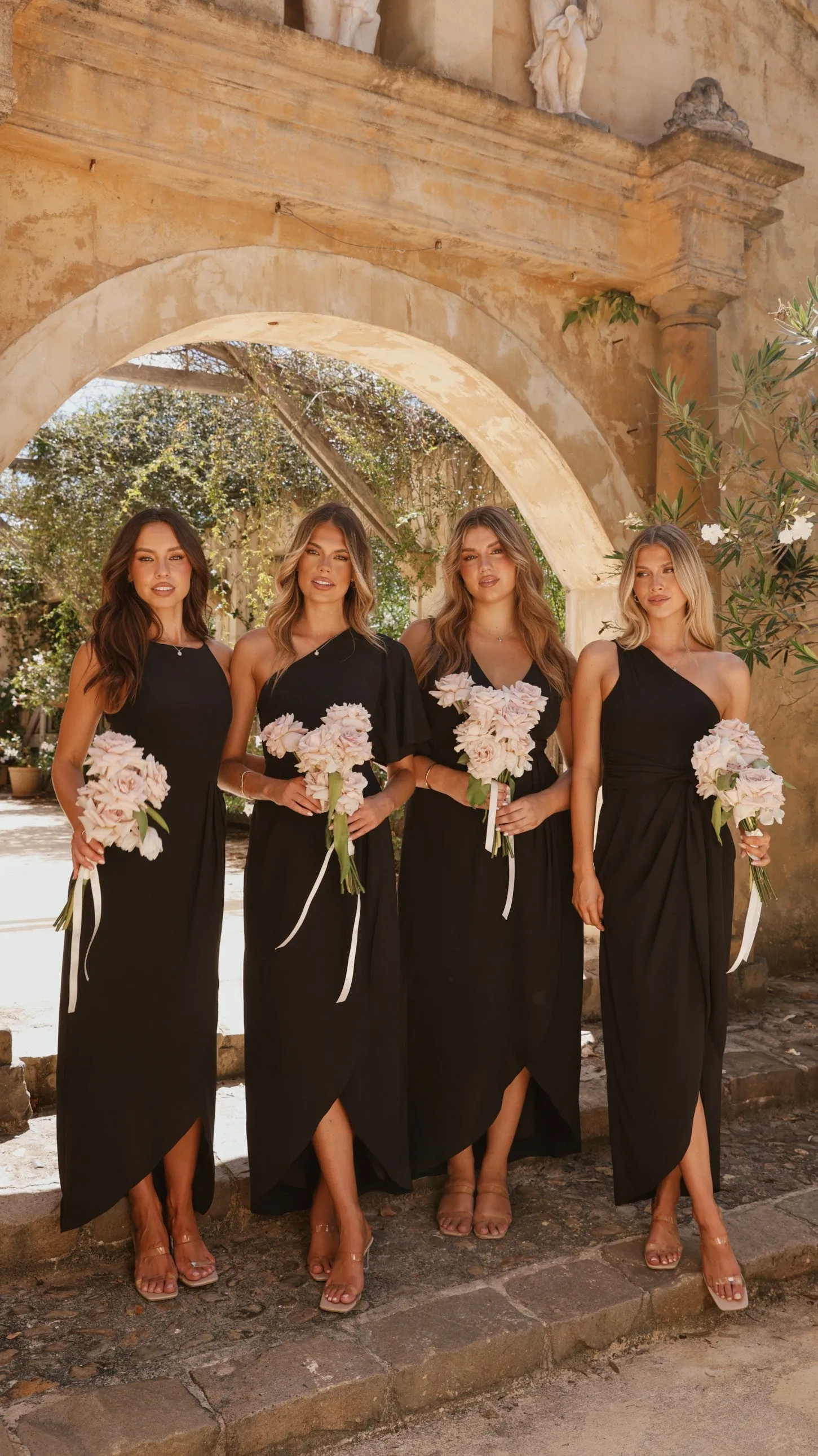 Emma One Sleeve Maxi Dress - Black